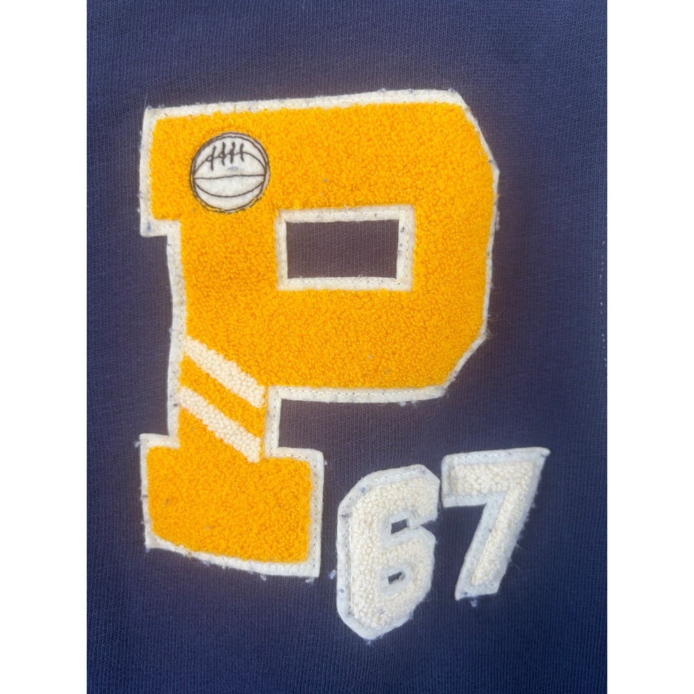 Polo Ralph Lauren Mens M Fleece Varsity Jacket Navy Grey P67 Patch Letterman RL - Picture 3 of 10